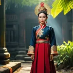 Home 17 콘셉트 아트 제작 기법 - **Feudal Vietnamese Warrior in Ceremonial Attire**
"A female Vietnamese warrior, standing with a...